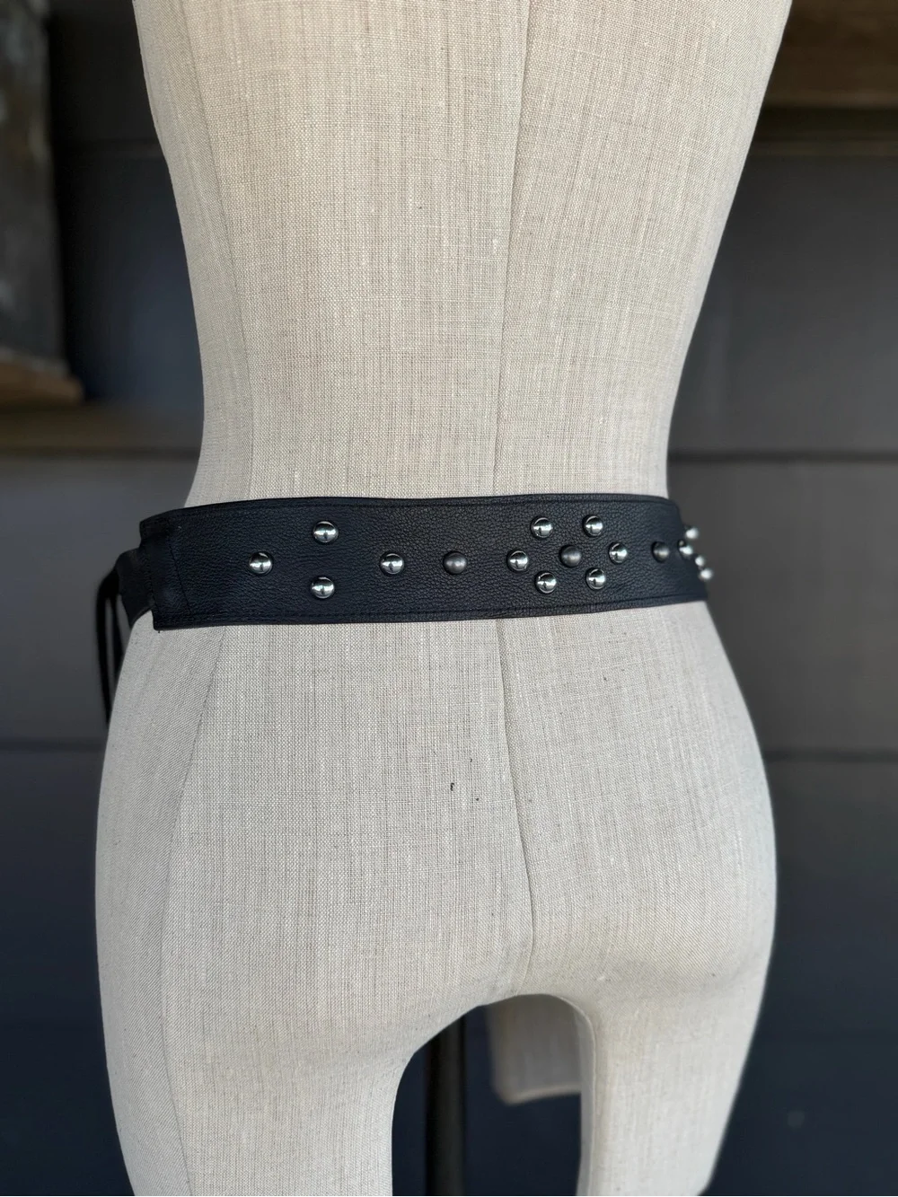 The Mojave Horse Bit BlackLeather Tassel Belt Handmade by Dirty Mojave Leather